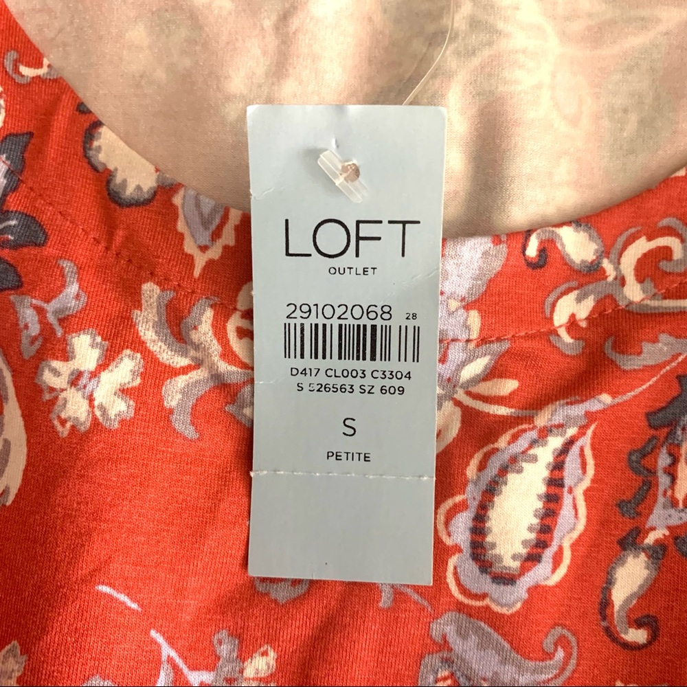 LOFT Outlet Floral Ruffled Cap Sleeve Dress Size SP NWT - Picture 4 of 5